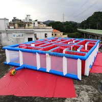 Laberinto Inflable Gigante Portátil, Juego de Entretenimiento al Aire Libre para Niños, Arena Interactiva de Laser Tag, Uso Comercial, PVC de Alta Capacidad