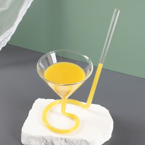 Vaso de Vidrio en Espiral para Cócteles, Vaso Giratorio para Martini, Vaso con Pajita para Jugo, Café, Vaso Vampiro, Vaso para Whisky, Capacidad de 101-200 ml, Moderno - Product Image 4