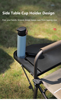 Chaise de Réalisateur Pliante d'Extérieur avec Dossier en Maille et Table Latérale pour Camping en Montagne, Pique-nique et Rassemblements en Plein Air