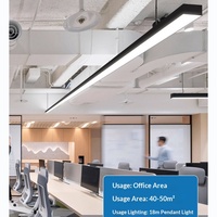 Luminaire linéaire LED suspendu moderne pour bureau, 20W, 1500mm, 1800mm, pour plafond suspendu.