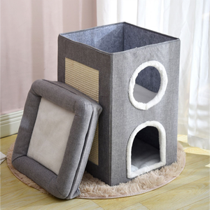 He-casa de mascotas con capas personalizadas, casa plegable y cálida con solapa para gato para exteriores e interiores con tapizado extraíble, nuevo diseño - Product Image 2