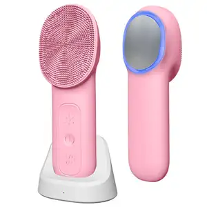New Arrivals Customized Portable 3-IN-1 Vibrating Home Use Tool Skin Care Massage Face Scrubber Pore Deep Facial Cleansing Brush