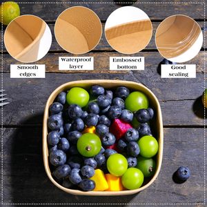 Greenpacking 500ml 650ml 750ml 1000ml Bol en papier jetable écologique biodégradable pour la restauration avec logo personnalisé - Product Image 5