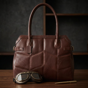 Pochette décontractée pour femme en cuir véritable de style traditionnel, élégante, durable, légère, avec fermeture éclair, imperméable et pliable - Product Image 2