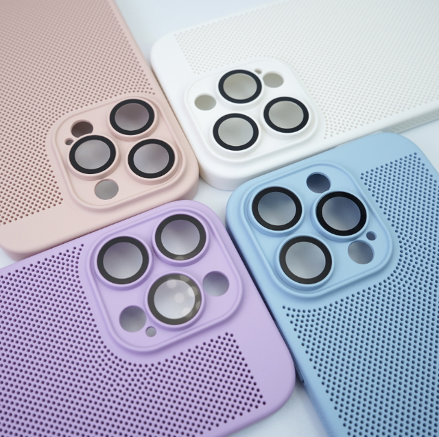 New Product PC Mesh Heat Dissipation Breathable Phone Case Cover with Camera Lens Protector for iPhone 14 Pro Max 13 12 Pro 11