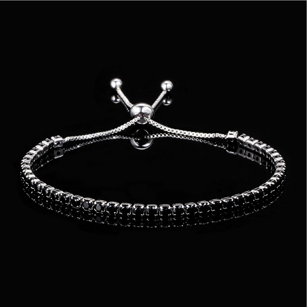 【BLACKPURPLE】Double Round Tennis Cubic Bracelet TENNIS BRACELETS | Cubic Zirconia | Silvertone & Goldtone
