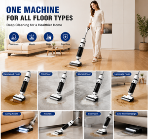 Nettoyeur <span class=keywords><strong>de</strong></span> <span class=keywords><strong>sol</strong></span> <span class=keywords><strong>professionnel</strong></span> à forte aspiration 18KPa, <span class=keywords><strong>aspirateur</strong></span> intelligent sec et humide avec stérilisation instantanée à l'eau électrolytique - Product Image 4