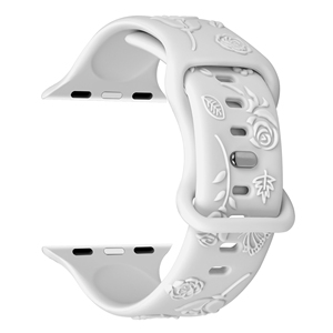 Correa de reloj deportivo con grabado de silicona CM para <span class=keywords><strong>Apple</strong></span> <span class=keywords><strong>Watch</strong></span> 38 40 41 44 45 46 49mm correa de reloj Floral de mariposa serie 10 9 8 7 6 5 - Product Image 1