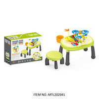 Enfants éducatifs grande taille bloc de construction Table 2 en 1 bureau d'étude en plastique bricolage enfants blocs jouets ensemble