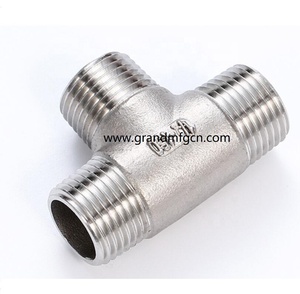SUS304 <strong>tee</strong> fitting male thread straight connectors custom precision CNC machined parts SS304 plugs - Product Image 1