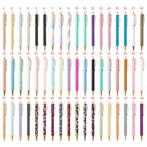 Customized Multi-Colors Manufactures Ball Point Pen Gold Rose Powder Printed Logo With Personal Metal Writing Refill for School - Product Image 6