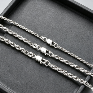 Chaîne torsadée en argent sterling 925 plaqué or, fabrication directe usine, prix les plus bas, différentes tailles, idéal pour un cadeau. - Product Image 5