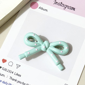 กิ๊บติดผมโลหะลายจุดแบบโปร่งสไตล์เกาหลี ทนทาน สีสันสดใส น่ารัก รูปโบว์ สำหรับเด็กผู้หญิง - Product Image 4