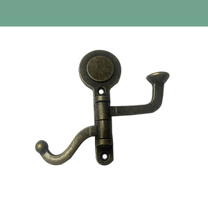 Gancho Doble Plegable Vintage de Aleación de Zinc para Montar en la Pared, 98x37mm, Bronce Antiguo - Product Image 2