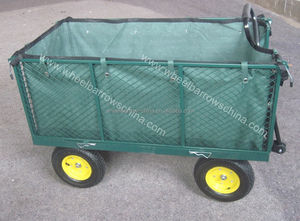 Carro de jardín grande de alta resistencia, carro de jardín de acero de gran capacidad de 900 libras, carro utilitario, carro utilitario de malla para exteriores para Patio de granja - Product Image 6