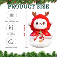Jouet en peluche de Noël pour animaux de compagnie, adorable bonhomme de neige avec bois de renne, jouet interactif pour chiens et chats