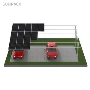 Sunrack Structure System Installed By Ground Solar Carport Screws Waterproof Solar Carport