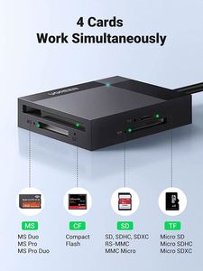 UGREEN Lector de tarjetas SD USB C USB 3,0 Adaptador de tarjeta de memoria múltiple SD externo MS CF Lector de tarjetas de cámara de flash compacto - Product Image 3
