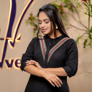 High Quality Durable Stylish Chic <b>Black</b> Linen <b>Button</b>-<b>Down</b> Midi <b>Dress</b> Elegant for Women - Product Image 4