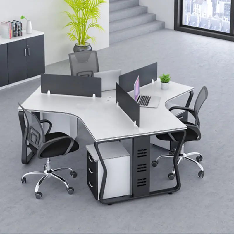 2024 Office furniture executive computer table with shelves steel wood combination luxury wooden office writing desk
