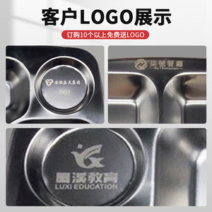 304 Stainless Steel Divider Plate With Spoon And Bowl For School Staff Canteen Restaurant Use - Product Image 4