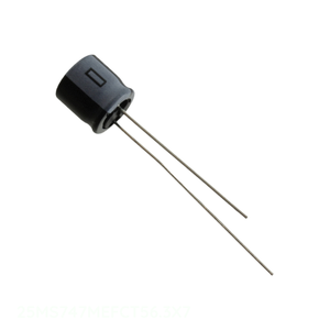 ตัวแทนจำหน่ายอย่างเป็นทางการ ตัวเก็บประจุแบบ Through Hole รุ่น 25MS747MEFCT56.3X7  แบบ CAP ALUM 47UF 20% 20 โวลต์ 25 วัตต์ แบบ RADIAL TH 47 ยูเอฟ - Product Image 1