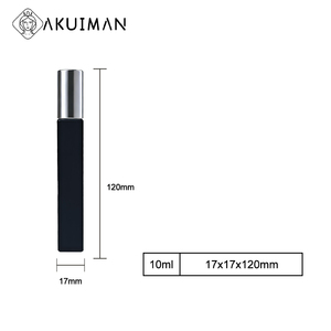 Flacon vaporisateur de parfum carré en verre noir, design classique de luxe, 10 ml et 15 ml, avec bouchon. - Product Image 5