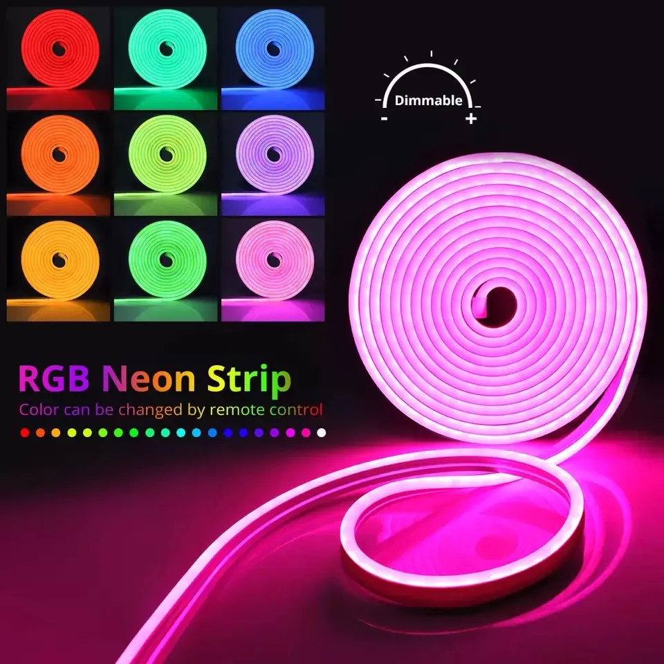 Akıllı Led Neon ışık ile Tuya WIFI Neon ipi ışık DIY ışık çubuğu APP kontrol müzik oturma odası yatak odası dekorasyon