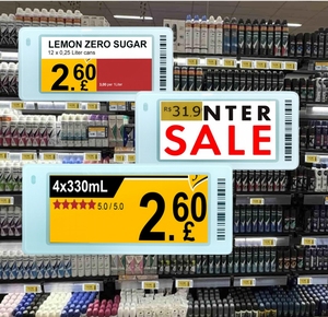 Étiquette d'étagère d'écran à encre électronique ultra-mince de 2.9 pouces à faible consommation Système intelligent Esl Support d'affichage d'étiquette de prix pour fruits et légumes - Product Image 1