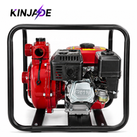 Pompe à eau incendie à essence portable de 2 pouces 7,5 CV, ultra haute pression, haute pression de refoulement, pour secours d'urgence, avec cadre robuste