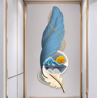 Art mural moderne de luxe en acrylique avec éclairage LED et base en papier