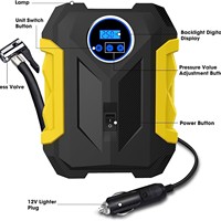 Gonfleur de pneus portable 12V avec affichage numérique, pompe à air électrique embarquée pour voiture, gonfleur de véhicule avec outils.