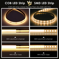 Bande lumineuse LED COB 320 LED 10m 8mm Cuivre Flexible Blanc Chaud Rétroéclairage 12V/24V Bande LED COB Intelligente