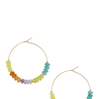 Pendientes de Aro Dorados Estilo Boho con Cuentas de Piedra Natural, Joyería de Moda de Acero Inoxidable para Mujer, Uso Diario, Venta al Por Mayor