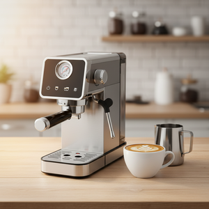 Cafetera Italiana Eléctrica Premium de Acero Inoxidable, Control Digital, 15 Bares de Presión, Estándar Europeo, Duradera <span class=keywords><strong>para</strong></span> Hotel y Hogar - Product Image 2