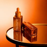 Flacon compte-gouttes en verre épais 30 ml, ambre, carré, pour sérum, emballage pour huiles essentielles et soins de la peau, marque privée