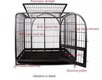 Cage pour chien en fil de fer de haute qualité, avec roues, pour grand chien