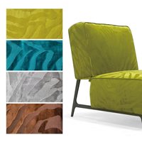 Fauteuil lounge sans accoudoirs, rembourré, avec tissu texturé et pieds en métal, pour projets de halls d'hôtel et de chambres d'hôtes