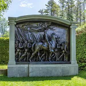 Eenvoudig Ontwerp Tuin Bronzen Materiaal Tuinreliëf Kunst 3d Sculptuur Muur