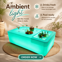 Meubles LED pour usage commercial, table LED RGB pour fête, table de bar avec seau à glace, table d'extérieur pour bar à domicile, fête, boîte de nuit, événement