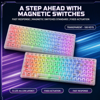 Nouveau clavier filaire à touches transparentes anti-ghosting avec interrupteurs magnétiques RGB colorés, réponse ultra-rapide pour les jeux FPS