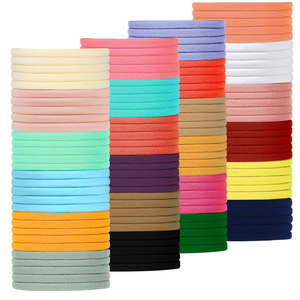 Bandas elásticas para el pelo de nailon supersuave y sin costuras de 2,8 ", lazos para el pelo de <span class=keywords><strong>color</strong></span> sólido dulce, sin daños, para niñas - Product Image 1