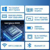 Komputer Mini Layar Sentuh 10,1 inci Berbasis Windows 11 Pro, Dirancang untuk Produktivitas Tanpa Hambatan. Layar IPS HD 1280X800