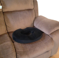 Coussin de siège en mousse à mémoire de forme BComfort Foam Black Coccyx Donut pour le traitement de la prostate, des escarres et de la sciatique