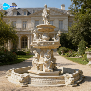 Fuente <span class=keywords><strong>de</strong></span> <span class=keywords><strong>Agua</strong></span> <span class=keywords><strong>de</strong></span> Mármol Blanco Natural <span class=keywords><strong>de</strong></span> 3 Niveles, Estilo Europeo, Hecha a Mano, <span class=keywords><strong>para</strong></span> Decoración <span class=keywords><strong>de</strong></span> Jardín y Exteriores <span class=keywords><strong>de</strong></span> Villas - Product Image 4