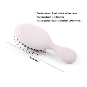 Brosse à cheveux pour bébé en nylon avec poignée ovale démêlant humide et bouclé, avec logo personnalisé, peigne à cheveux en poils de sanglier pour voyage - Product Image 3