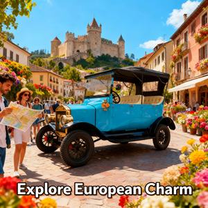 Voiture de tourisme rétro Yatian Purple 5 places, véhicule de transport de passagers pour le marché latin et le quartier culturel - Product Image 6