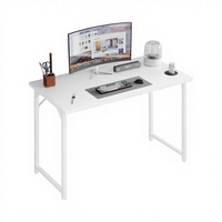 Bureau d'angle extensible Grandder 80 cm en bois blanc moderne avec tiroirs pour enfants, bureau à domicile, petits espaces