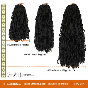 Tresses de cheveux en crochet blond naturel 14 18 24 pouces pour femmes Déesse <span class=keywords><strong>Nu</strong></span> Locs Locs souples Faux locs synthétiques Extensions de cheveux au crochet - Product Image 5