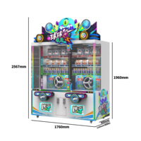 Machine à grue populaire avec 14 compartiments pour cadeaux, verre trempé durable, grand espace de rangement, jeux de balles en anglais